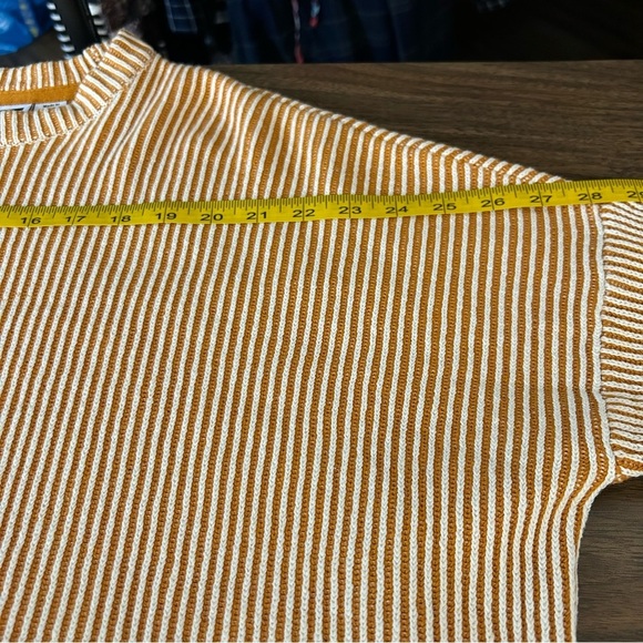 ❤️Noisy May Mustard and White Striped Sweater cropped XS - Picture 8 of 11